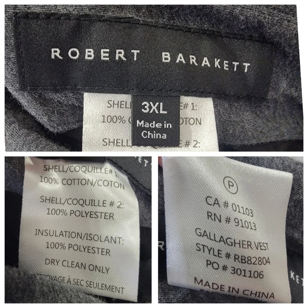 Robert Barakett Gallagher Reversible Vest Sportswear Black Grey Men's 3XL - Picture 11 of 17